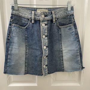 pacsun patchwork button down skirt